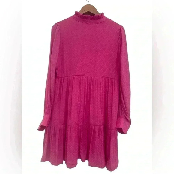 Karlie New With Pink Tags Tonal Dot Long Sleeve Dress - Picture 6 of 10